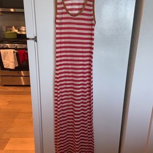 Yigal Azrouël Striped Maxi Dress with Silk Detail